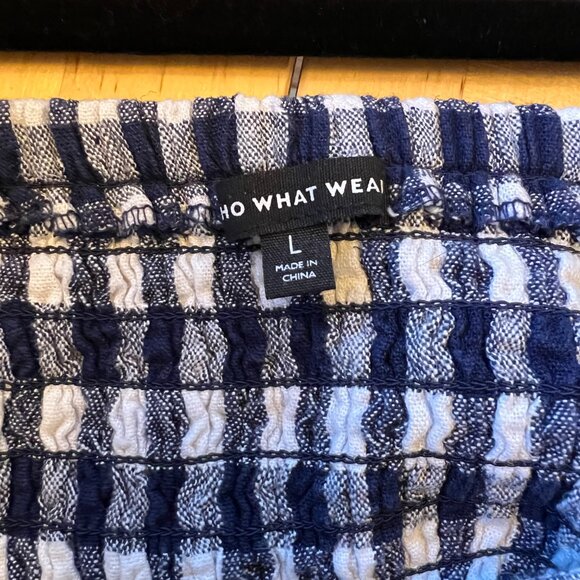 Who What Wear (Target) Gingham Navy blue and White Midi/Maxi dress, Size Large - Picture 6 of 8